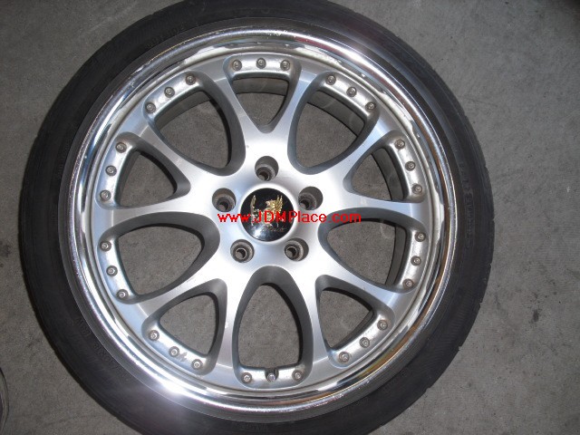 RI31006 - JDM Riverside ALTSTADT multi piece staggered wheels, 18x8.5 +38, 18x9.5 +41 5x114.3 silver with deep dish.