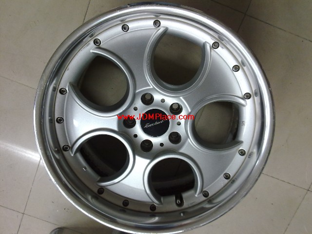 RI31004 - JDM Eurohart DS-5 multi piece staggered wheels, 18x8 +37 18x9 +40 5x114.3 silver, deep dished.