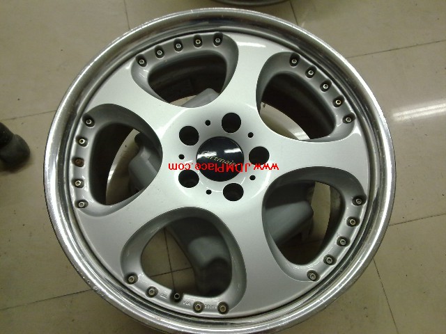 RI31005 - JDM SSR Gartmaier multi piece staggered wheels, 18x8 +44 18x9 +44 5x114.3 silver with polish lip.