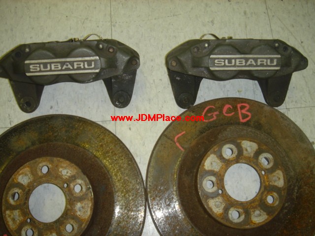 BA190002 - JDM Version 5 STI front 4 pot brakes set up with calipers/pads/rotors.