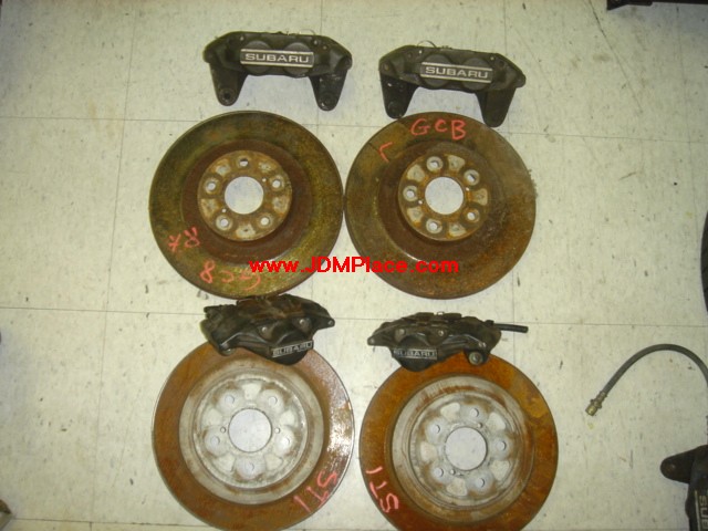 BA26001 - JDM FHI STI GC8 Impreza Version 6 front 4 pot and rear 2 pot brakes complete! Rears will comes with hub/spindles!!