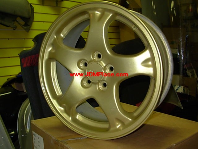 RI26001 - JDM STI Version 6 Impreza 16x7 5x100 +53 offset wheels in gold, will clear 06-07 WRX 4 and 2 pot brakes. High demanded wheels.