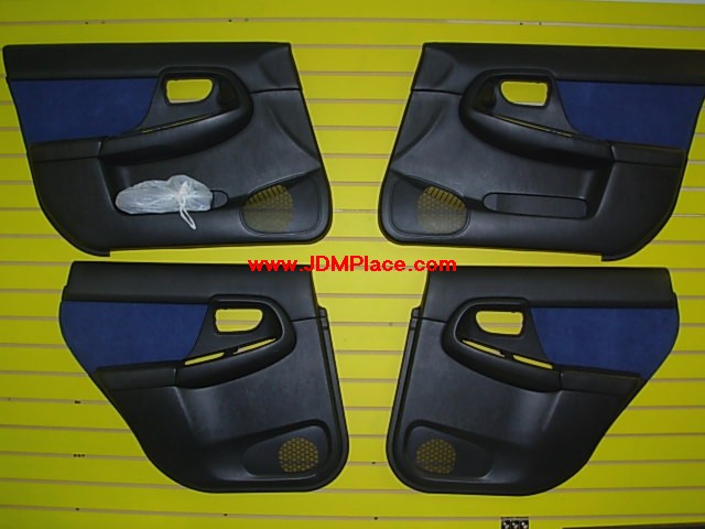 AC27003 - JDM STI GDB Version 8 Impreza door cards with blue inserts, fits 02-07 Impreza sedan and wagon.