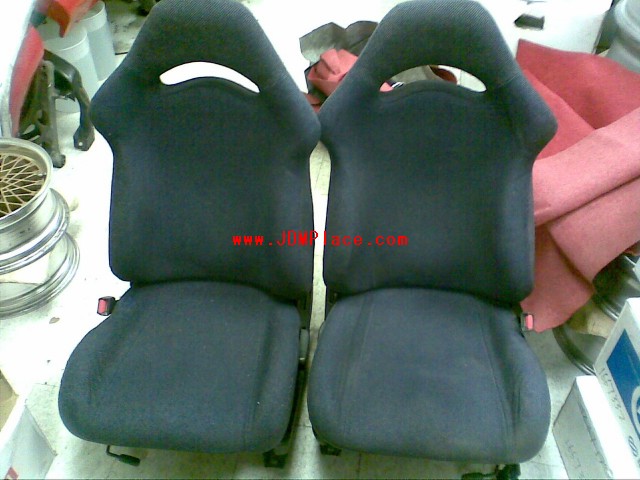 SE25006 - JDM GF8 GC8 WRX Impreza front seats with rails and brackets, fits most Suabrus. In greyish purple colour.