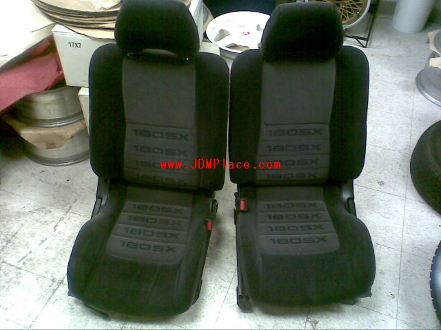 SE25005 - JDM 180SX S13 front seats with rails and brackets, fits 89-94 240SX S13 hatch back / fast back. Front seats sold with rears, no parting.