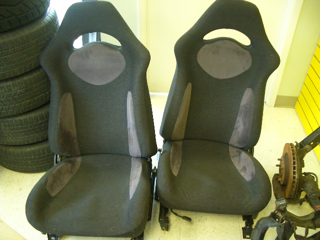 SE170002 - JDM GC Impreza WRX black/suede seats and rails, fits all Subaru cars.