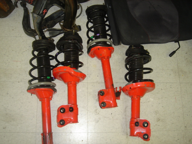 SU190005 - JDM STI GDB Version 8 suspension set with top mounts, springs and inverted shocks.
