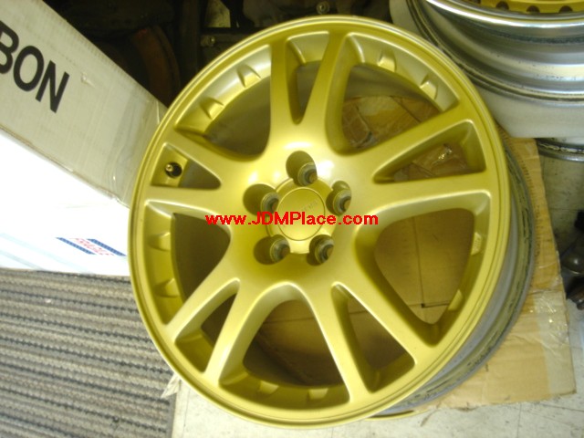 RI24001 - JDM STI Version 7 wheels, 5x100 17x7.5 +53 offset in gold, will clear STI brembo brakes.